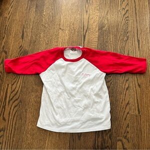 Sydney embroidered name red and white baseball tee - 8